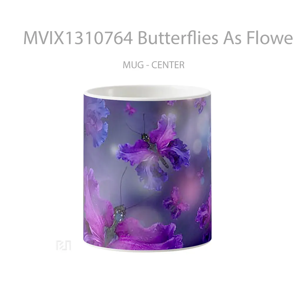 Mug Butterflies As Flowers Gelas Hewan Lucu