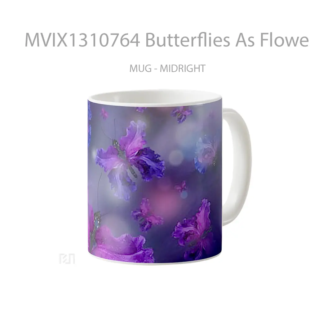 Mug Butterflies As Flowers Gelas Hewan Lucu - All-side / Desain