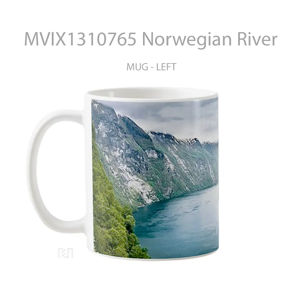 Mug Norwegian River Gelas Pemandangan Alam - All-side / Desain