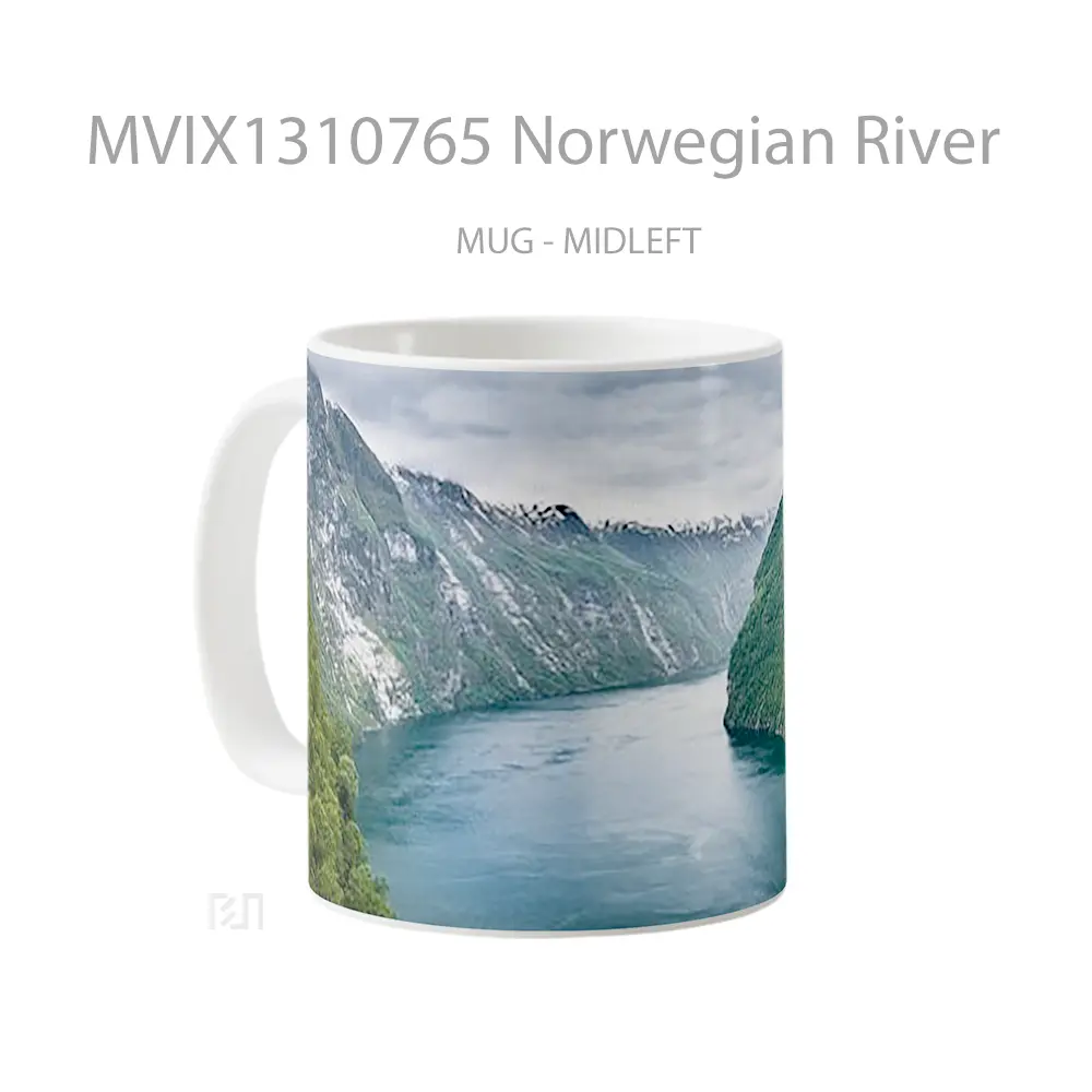 Mug Norwegian River Gelas Pemandangan Alam - All-side / Desain