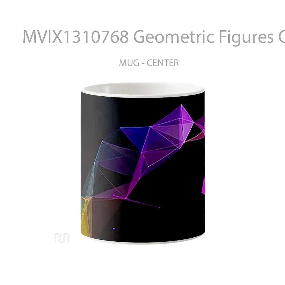 Mug Geometric Figures On A Loop Gelas Seni Modern