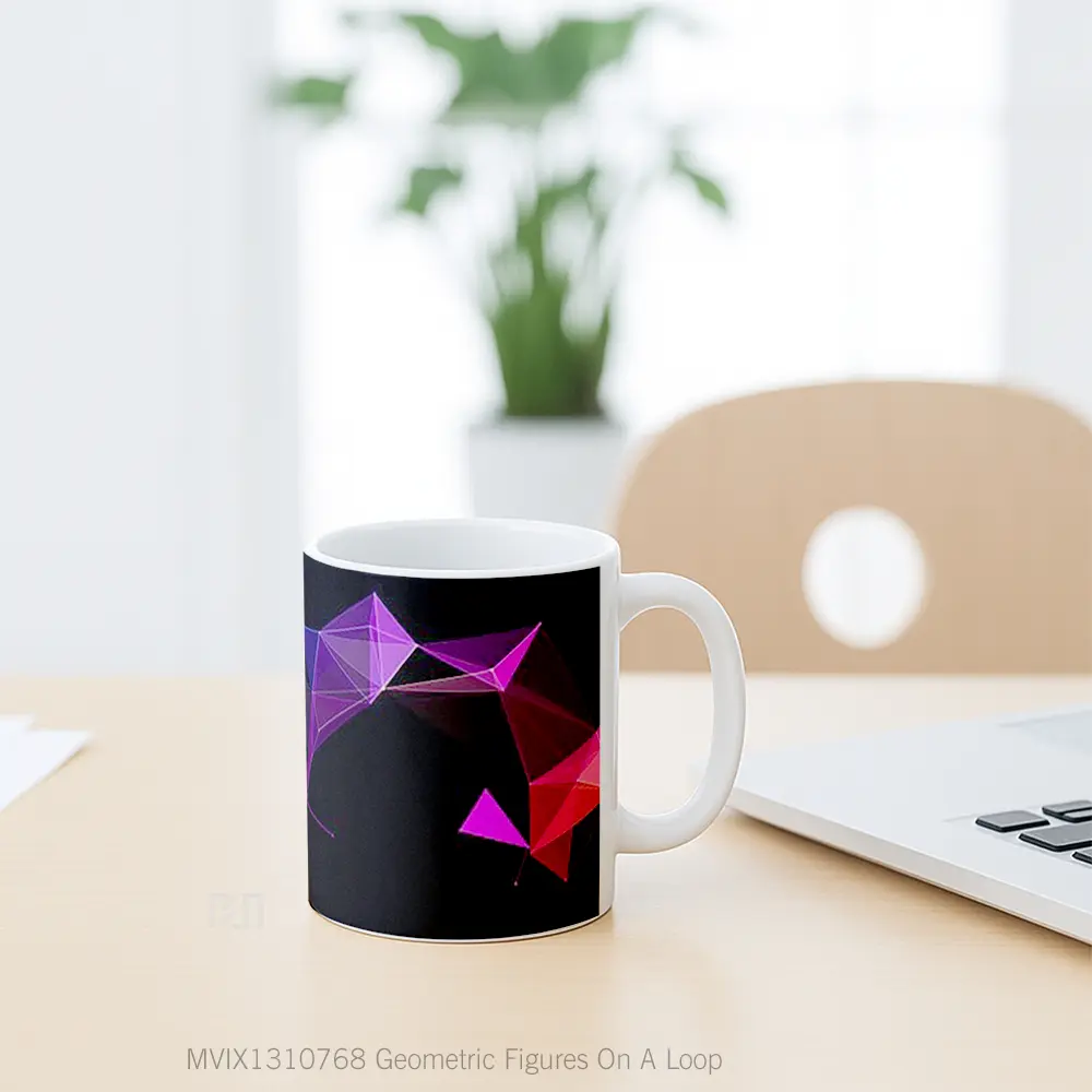 Mug Geometric Figures On A Loop Gelas Seni Modern - All-side / Desain