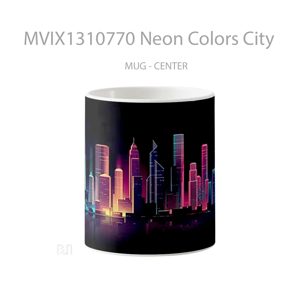 Mug Neon Colors City Gelas Keramik Unik