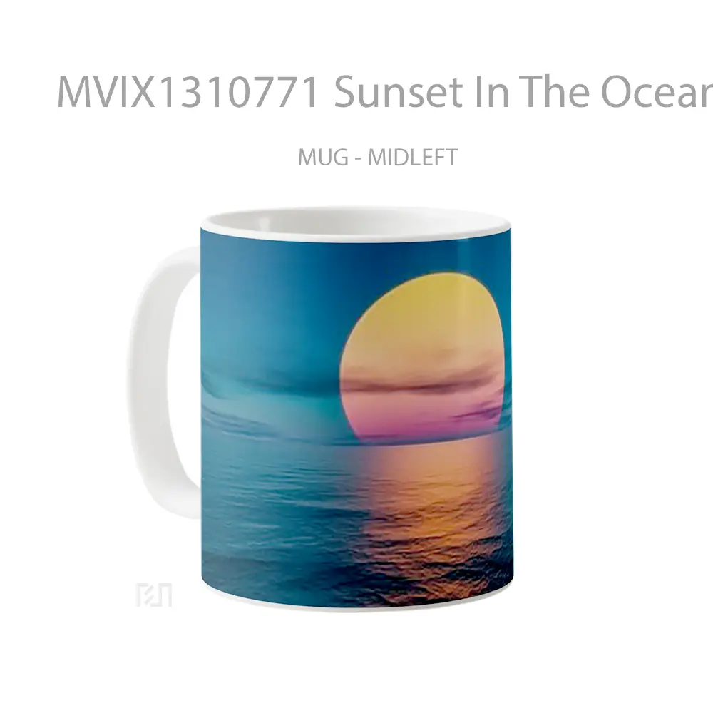 Mug Sunset In The Ocean Fantasy Gelas Pemandangan Alam - All-side / Desain