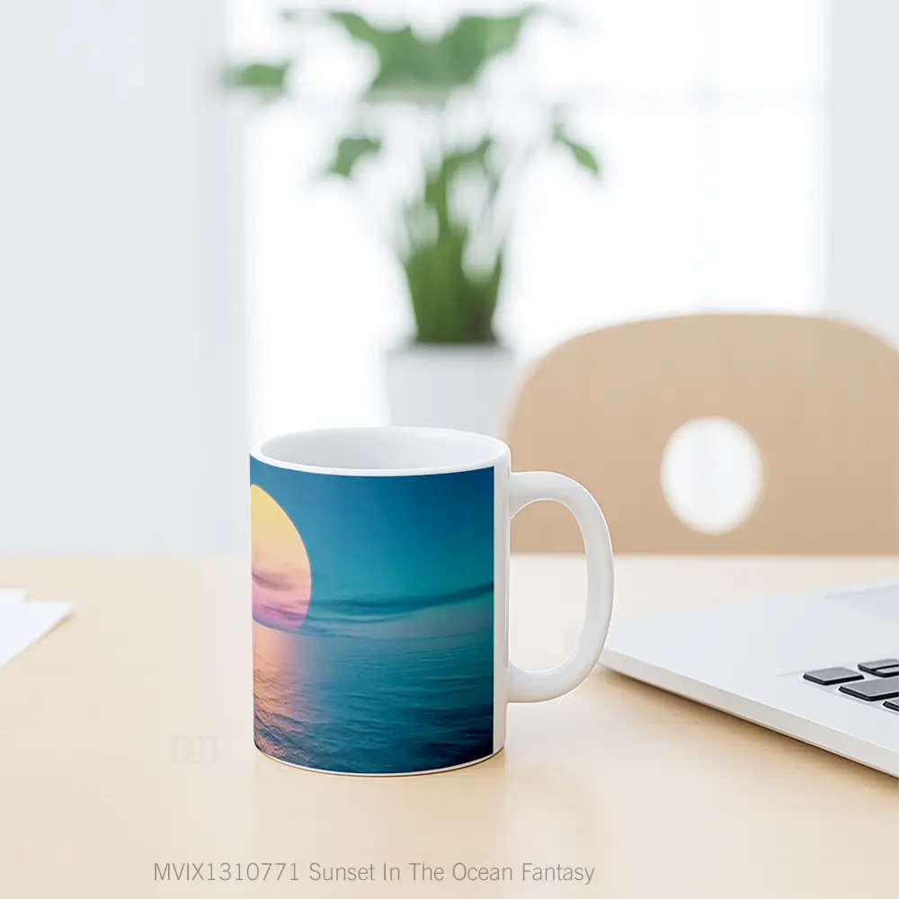 Mug Sunset In The Ocean Fantasy Gelas Pemandangan Alam - All-side / Desain