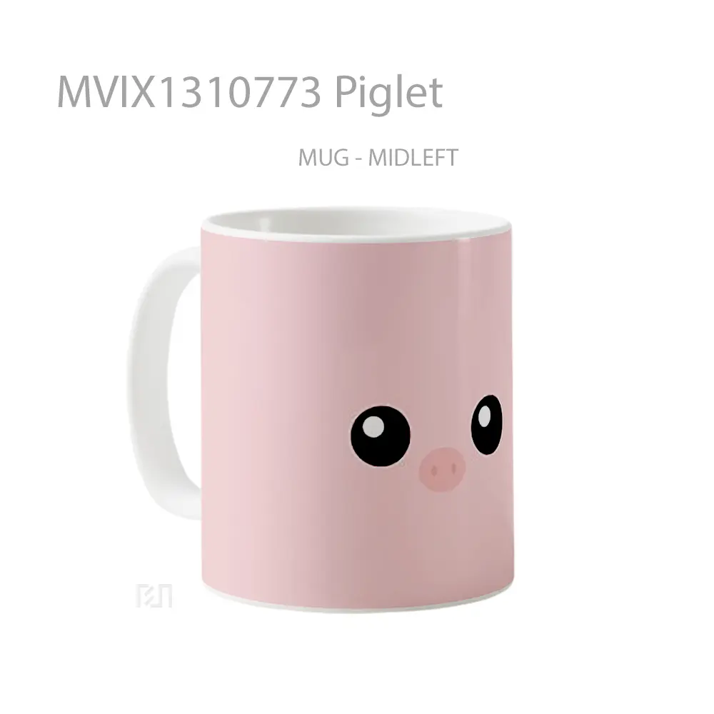 Mug Piglet Gelas Hewan Lucu - All-side / Desain
