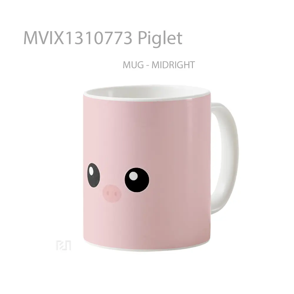 Mug Piglet Gelas Hewan Lucu - All-side / Desain