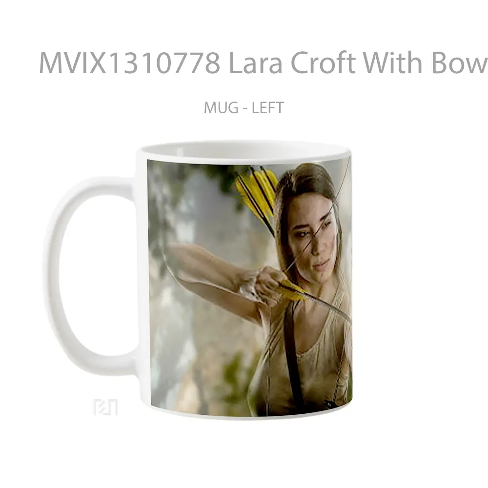 Mug Lara Croft With Bow And Arrow Gelas Keramik Unik - All-side / Desain