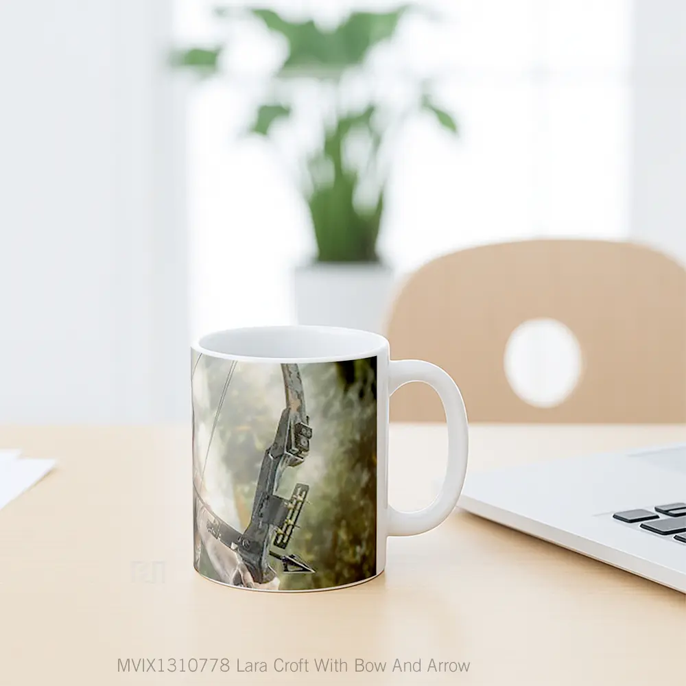 Mug Lara Croft With Bow And Arrow Gelas Keramik Unik - All-side / Desain