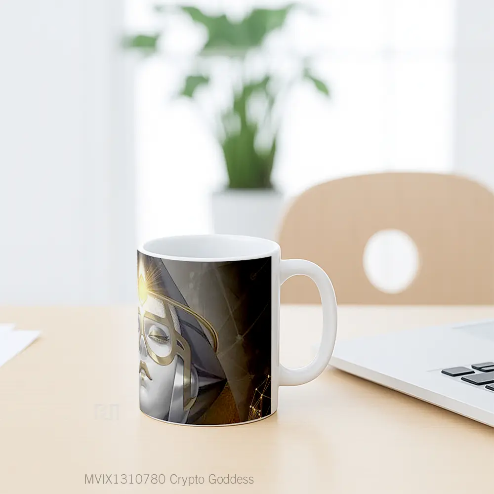Mug Crypto Goddess Gelas Keramik Unik - All-side / Desain
