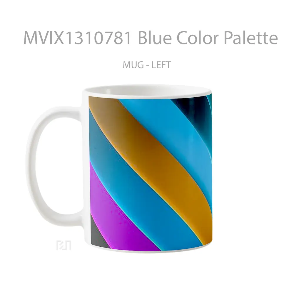 Mug Blue Color Palette Gelas Keramik Unik - All-side / Desain