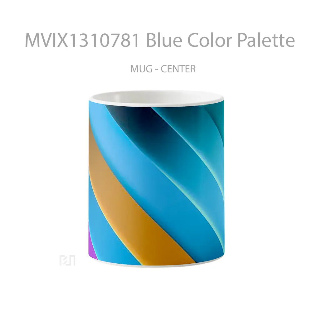 Mug Blue Color Palette Gelas Keramik Unik