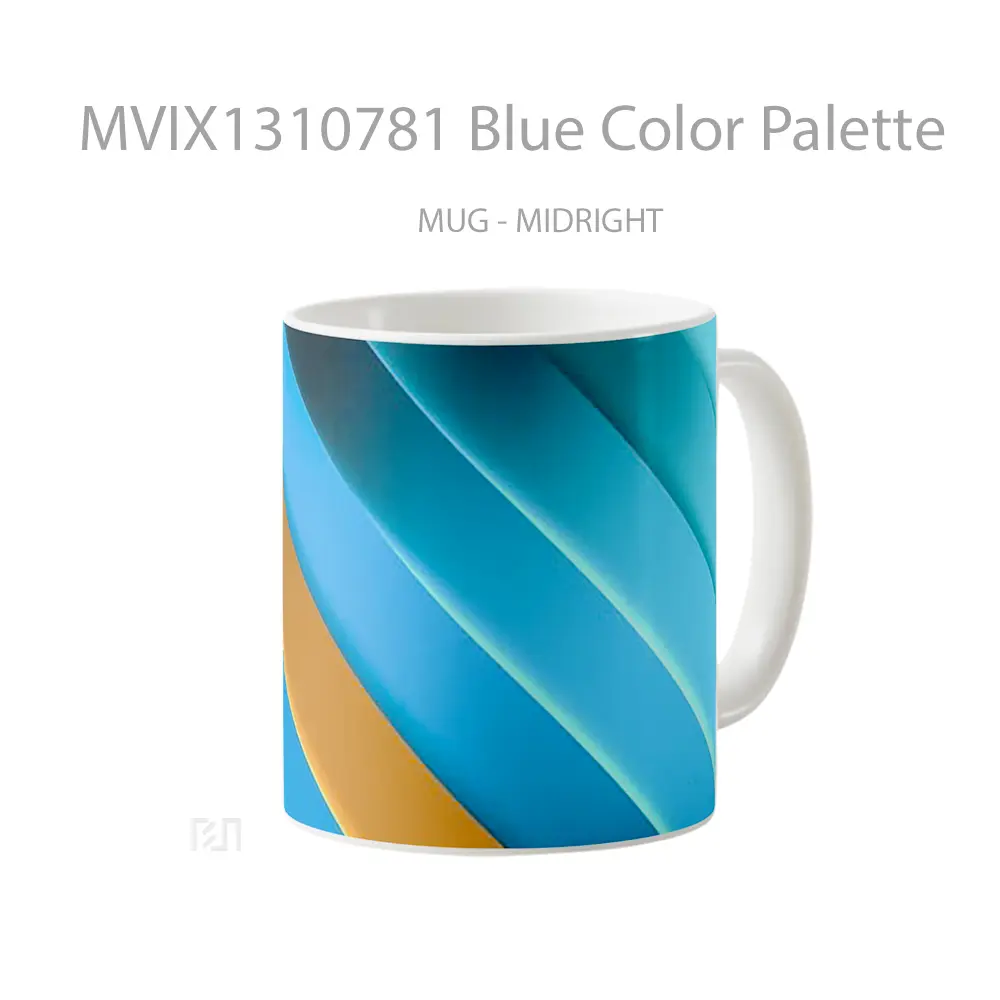 Mug Blue Color Palette Gelas Keramik Unik - All-side / Desain