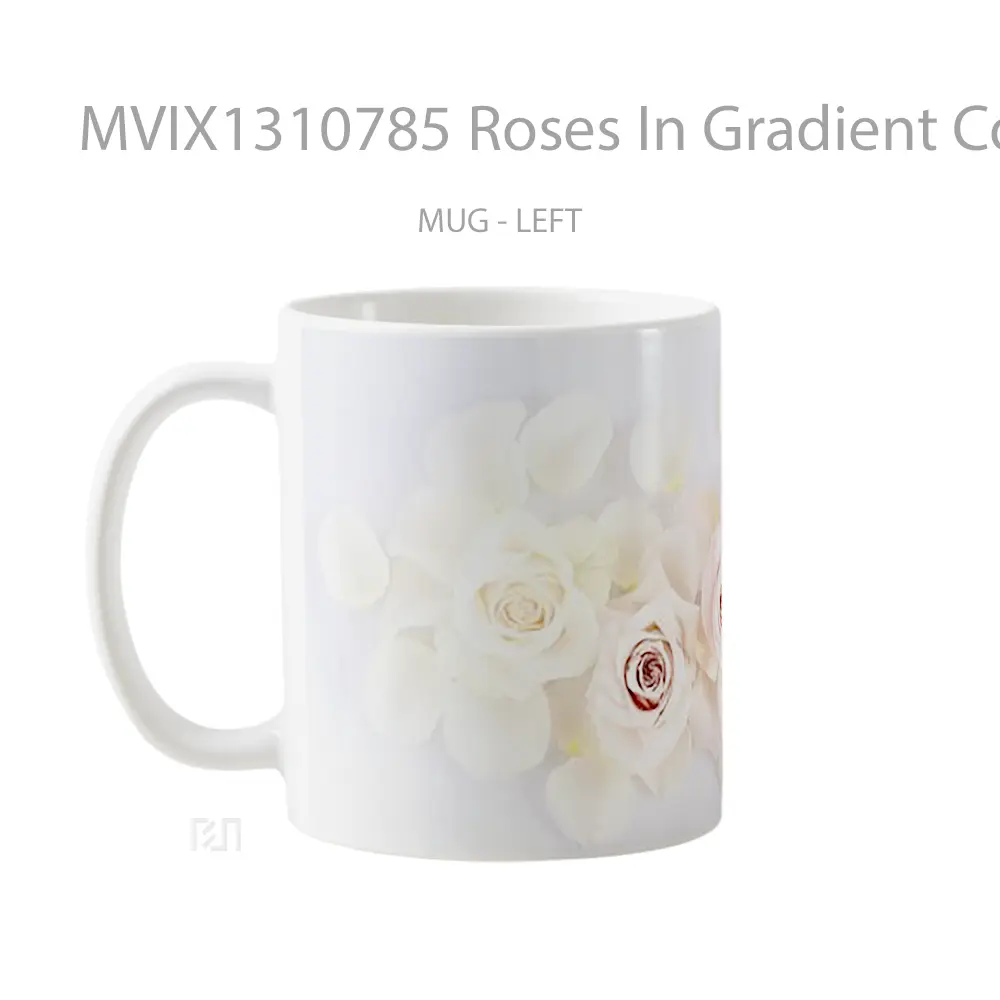 Mug Roses In Gradient Colors Gelas Keramik Unik - All-side / Desain