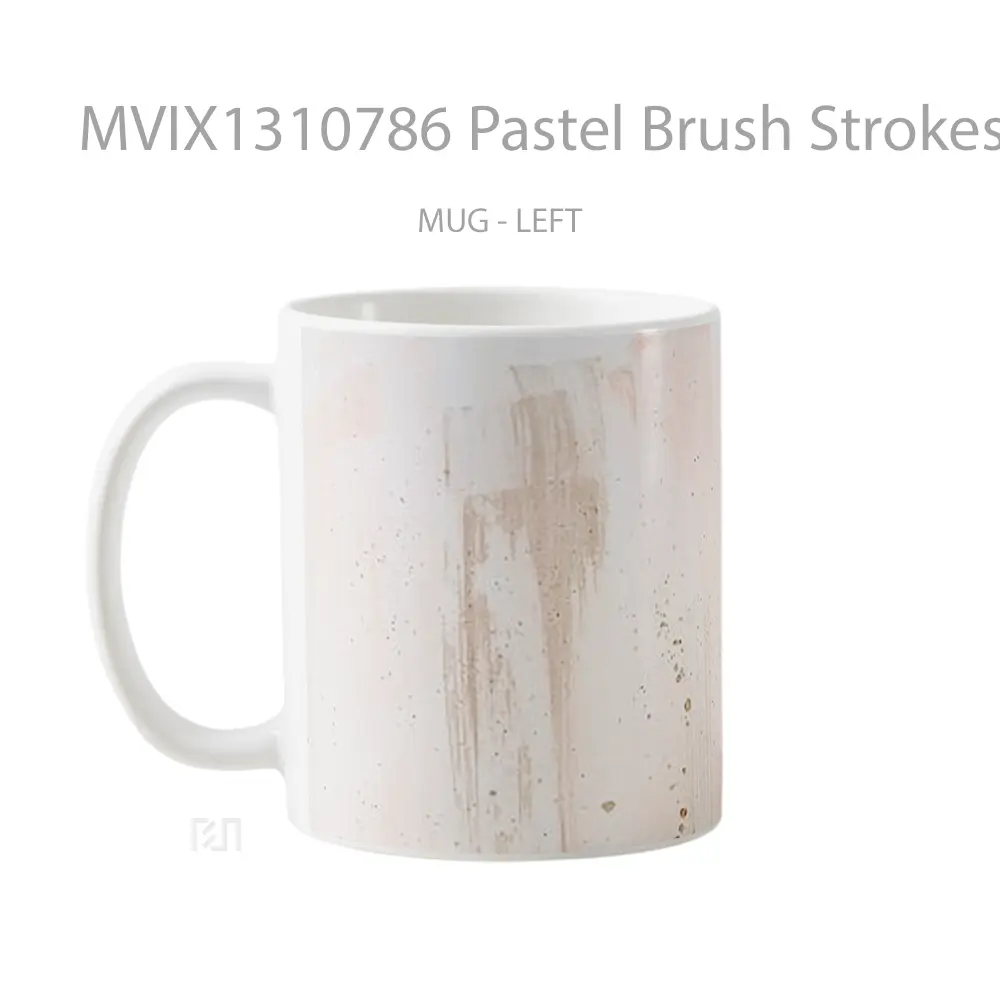 Mug Pastel Brush Strokes Gelas Keramik Unik - All-side / Desain