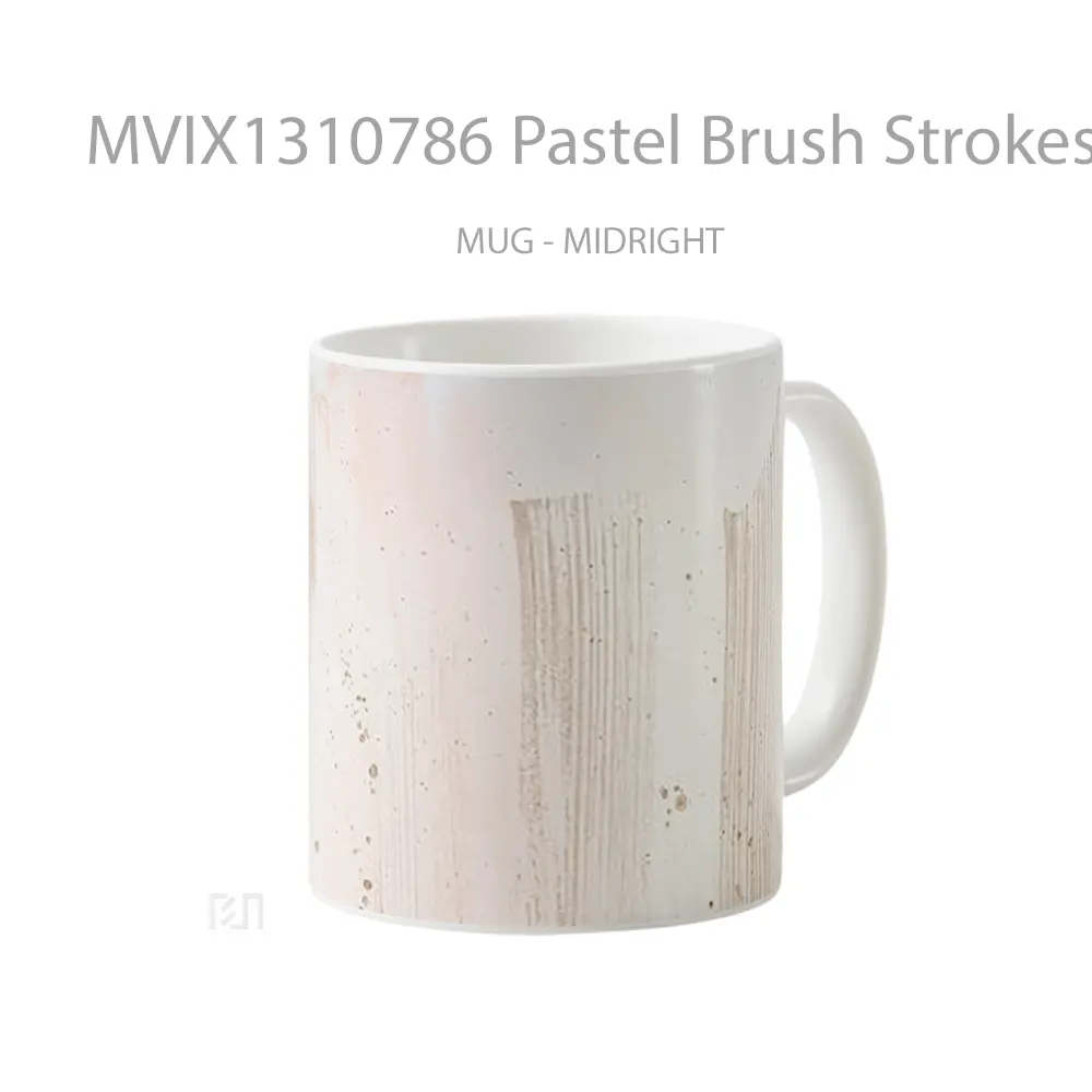 Mug Pastel Brush Strokes Gelas Keramik Unik - All-side / Desain