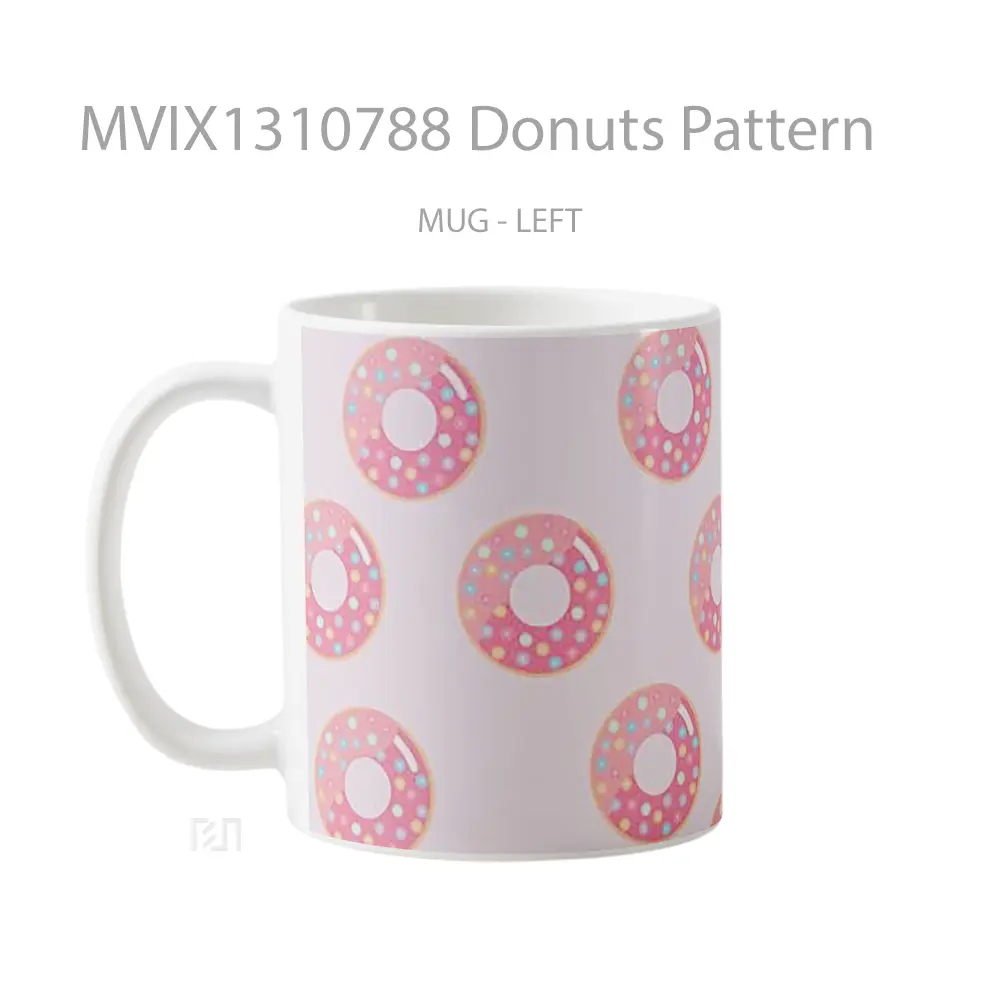 Mug Donuts Pattern Gelas Seni Modern - All-side / Desain