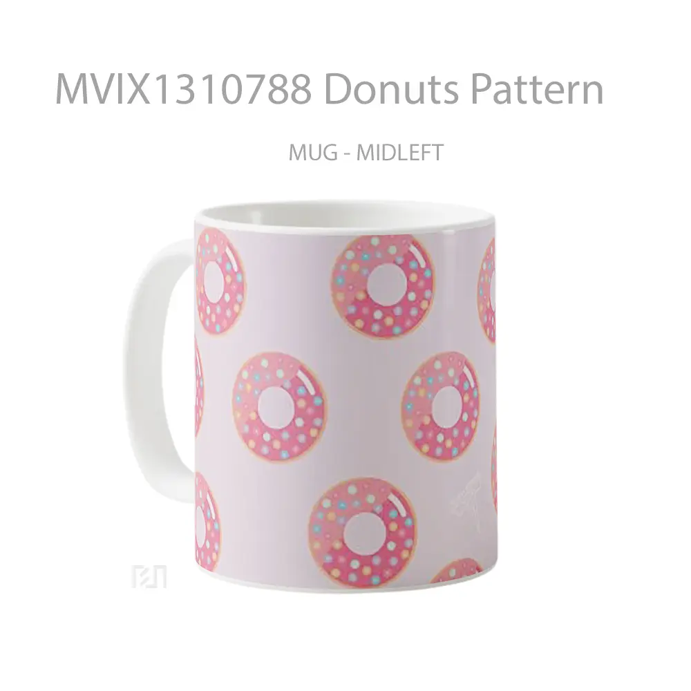 Mug Donuts Pattern Gelas Seni Modern - All-side / Desain