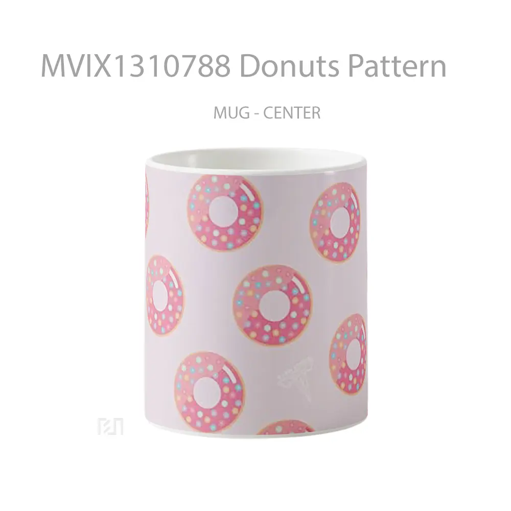 Mug Donuts Pattern Gelas Seni Modern