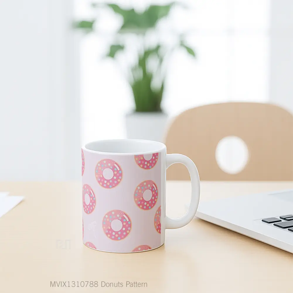 Mug Donuts Pattern Gelas Seni Modern - All-side / Desain