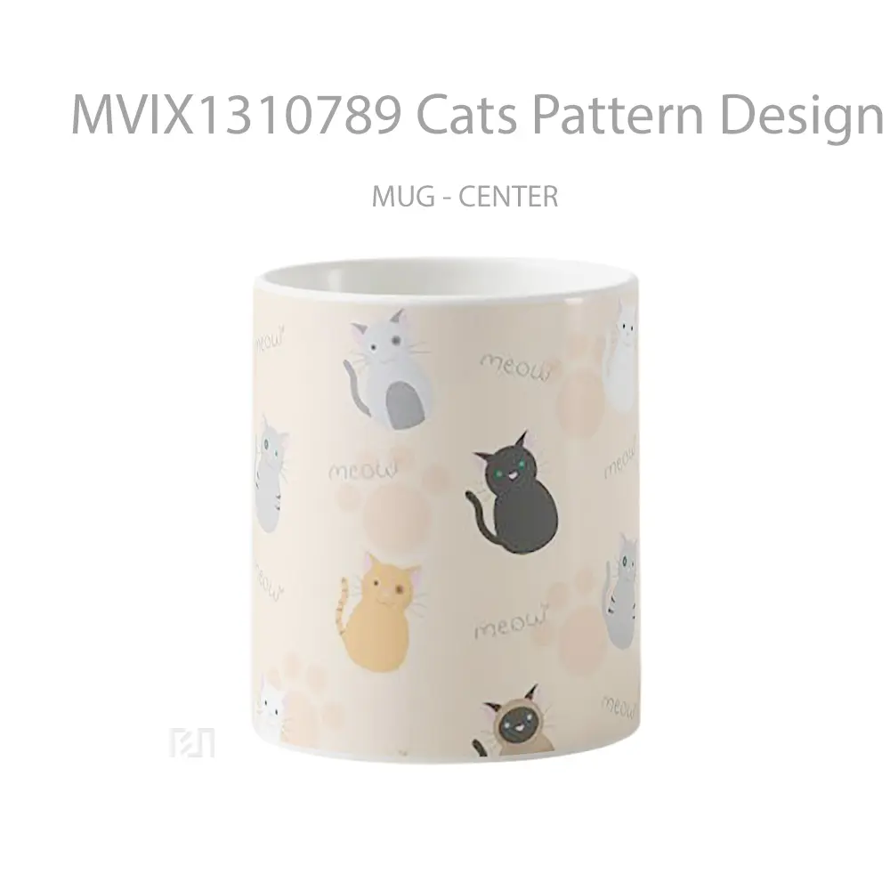 Mug Cats Pattern Design Gelas Hewan Lucu