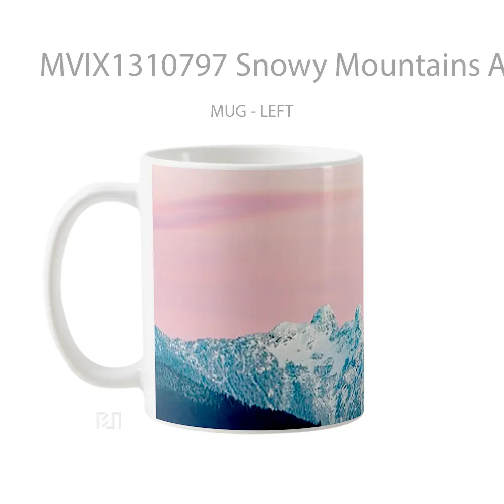 Mug Snowy Mountains At Sunset In Canada Gelas Pemandangan Alam - All-side / Desain