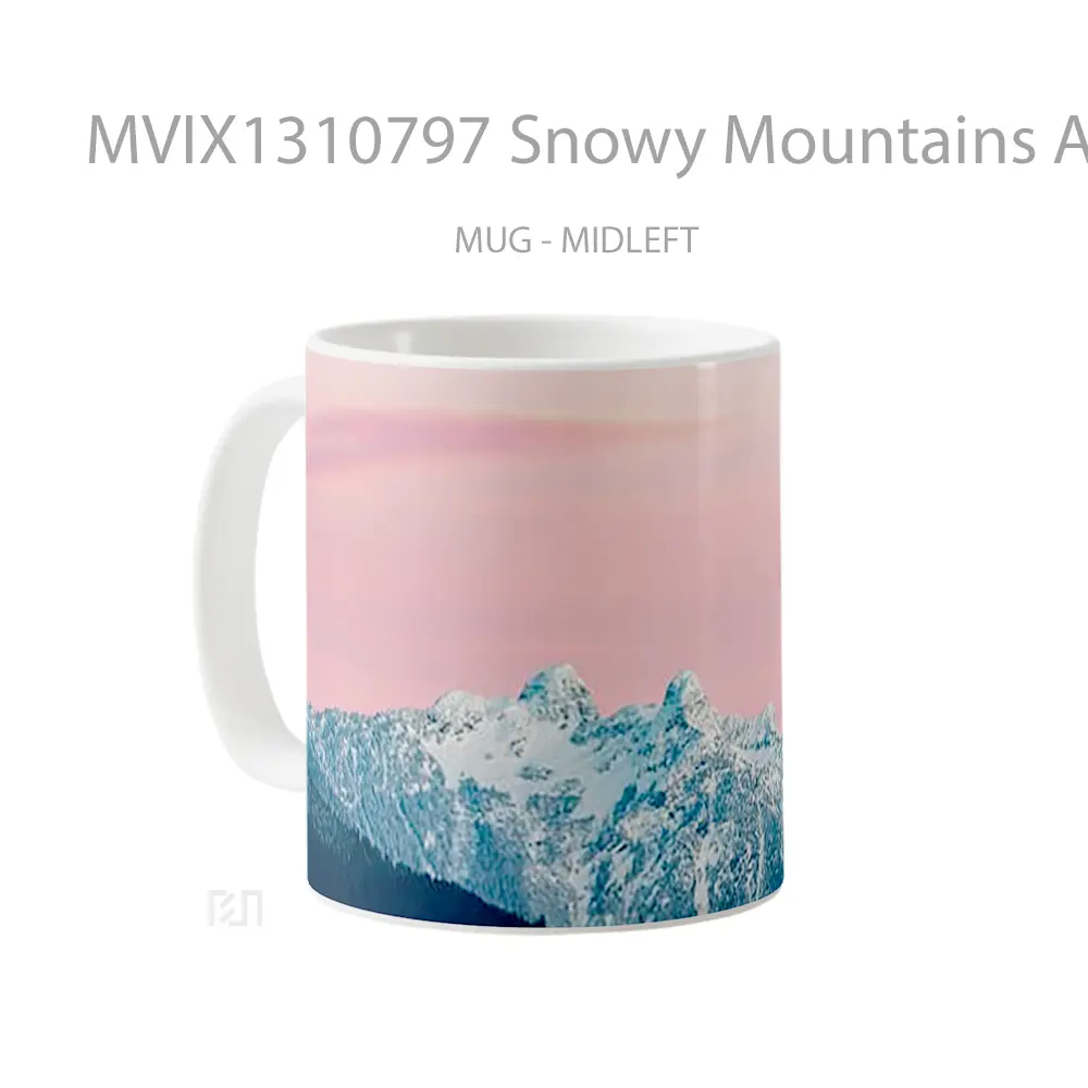 Mug Snowy Mountains At Sunset In Canada Gelas Pemandangan Alam - All-side / Desain