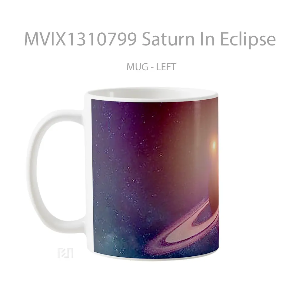 Mug Saturn In Eclipse Gelas Keramik Unik - All-side / Desain