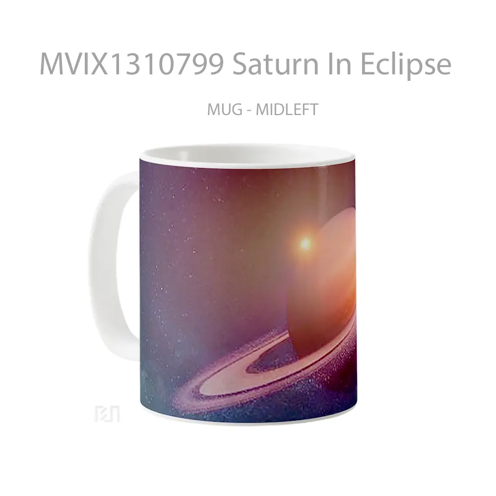 Mug Saturn In Eclipse Gelas Keramik Unik - All-side / Desain