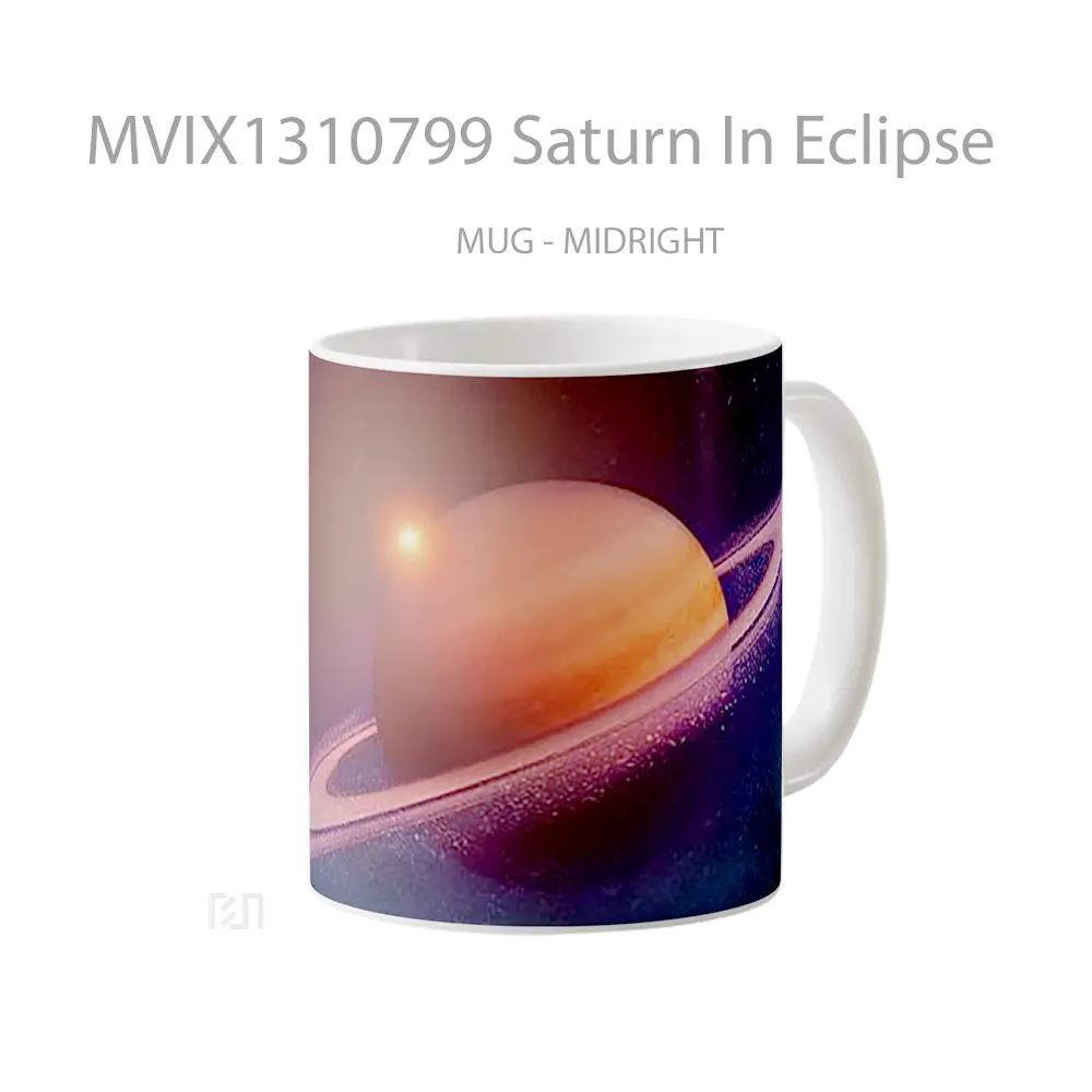 Mug Saturn In Eclipse Gelas Keramik Unik - All-side / Desain