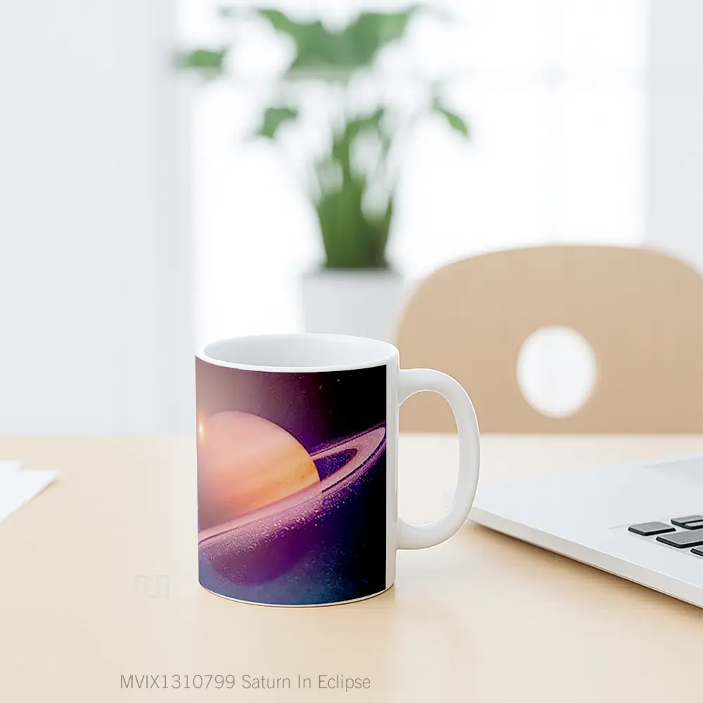 Mug Saturn In Eclipse Gelas Keramik Unik - All-side / Desain