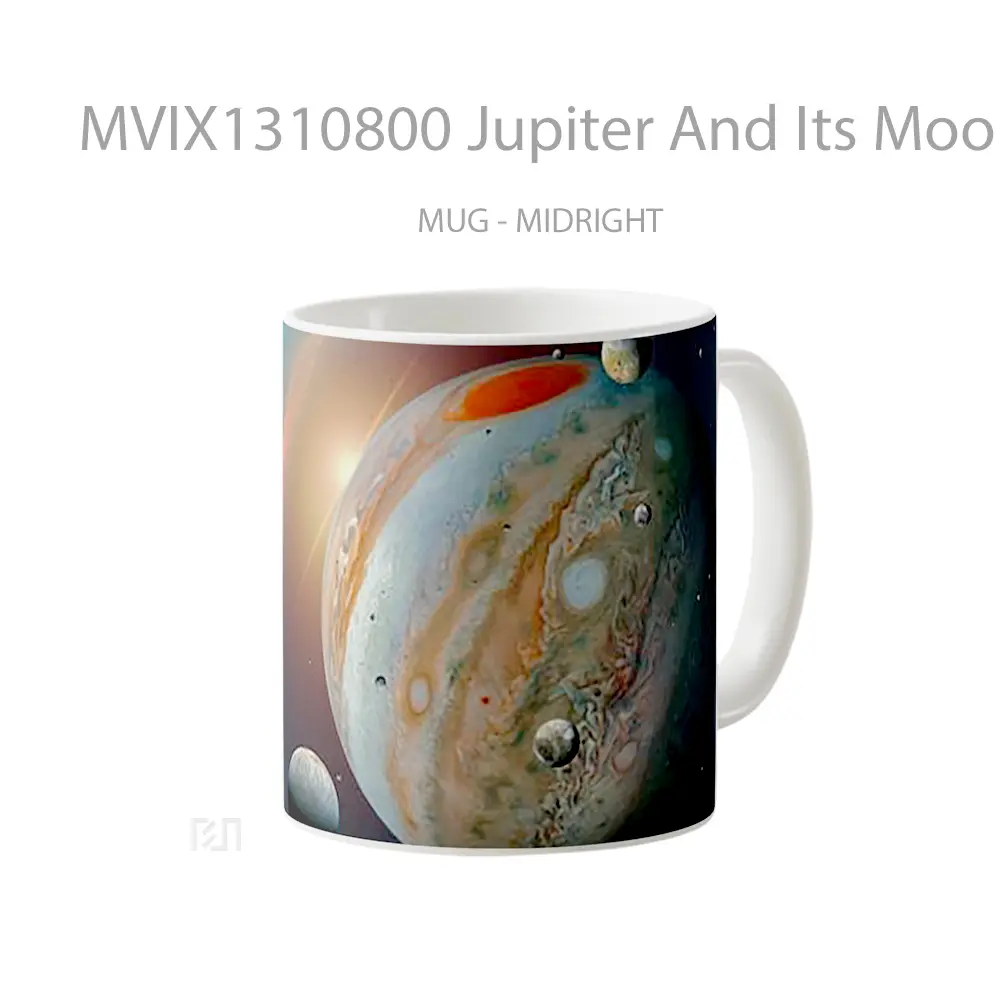 Mug Jupiter And Its Moons Gelas Astronomi - All-side / Desain