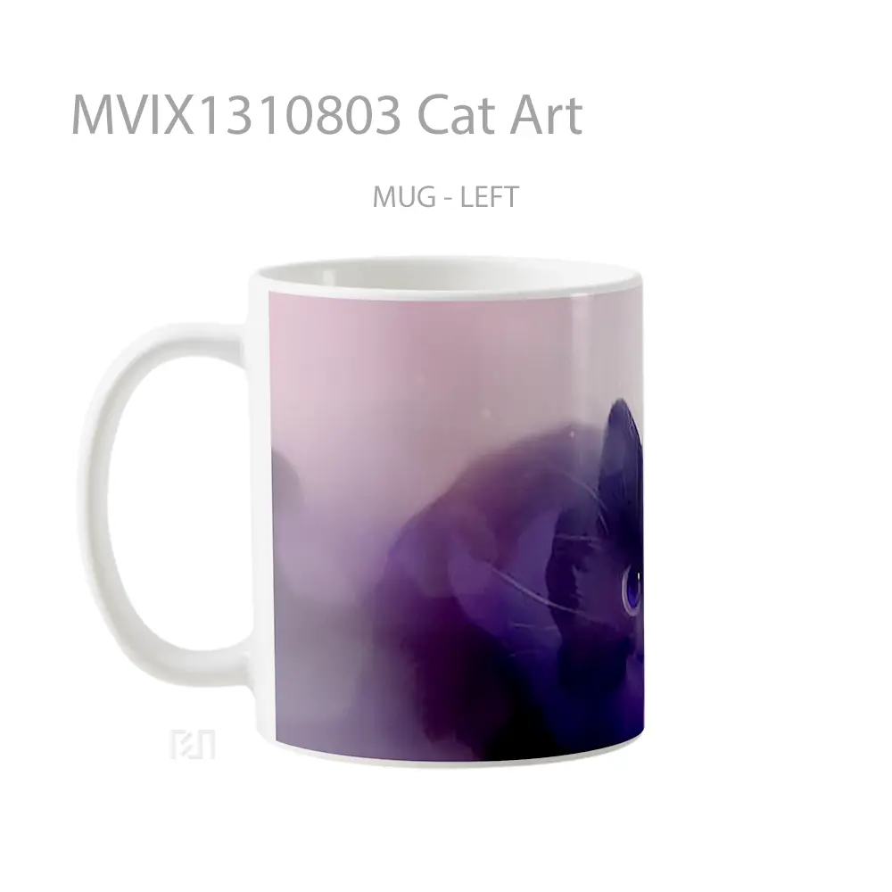 Mug Cat Art Gelas Hewan Lucu - All-side / Desain