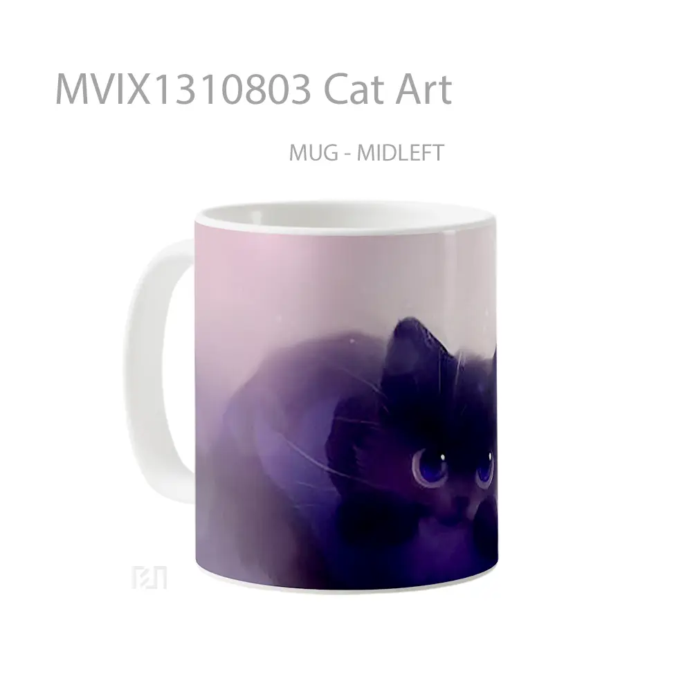 Mug Cat Art Gelas Hewan Lucu - All-side / Desain