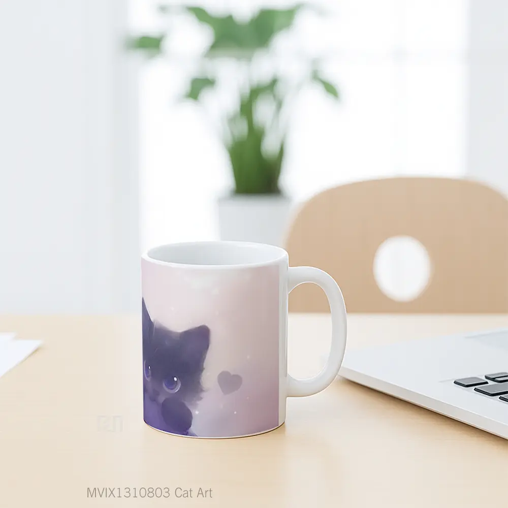 Mug Cat Art Gelas Hewan Lucu - All-side / Desain