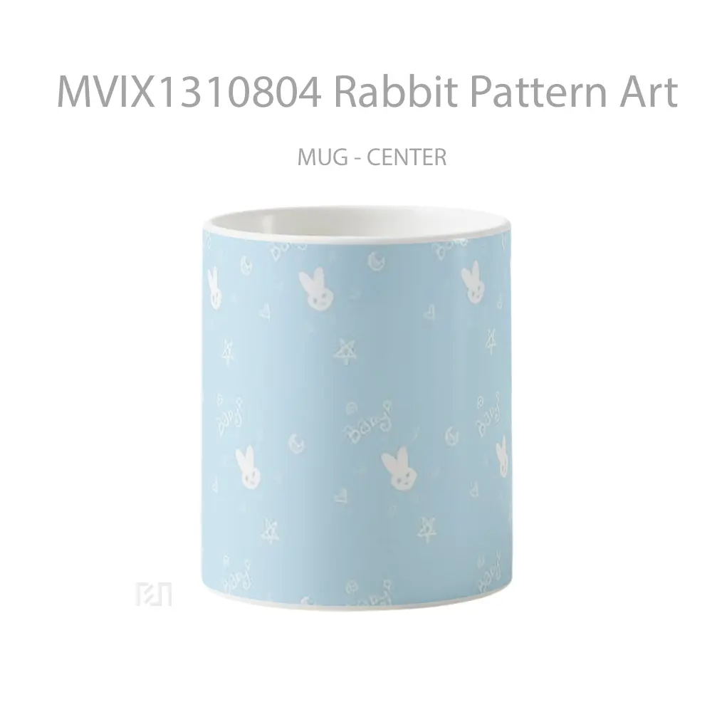 Mug Rabbit Pattern Art Gelas Hewan Lucu