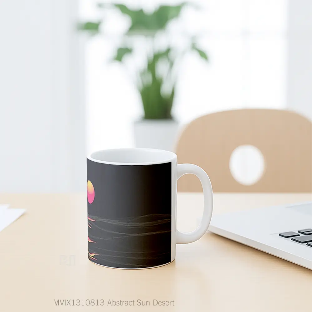 Mug Abstract Sun Desert Gelas Pemandangan Alam - All-side / Desain