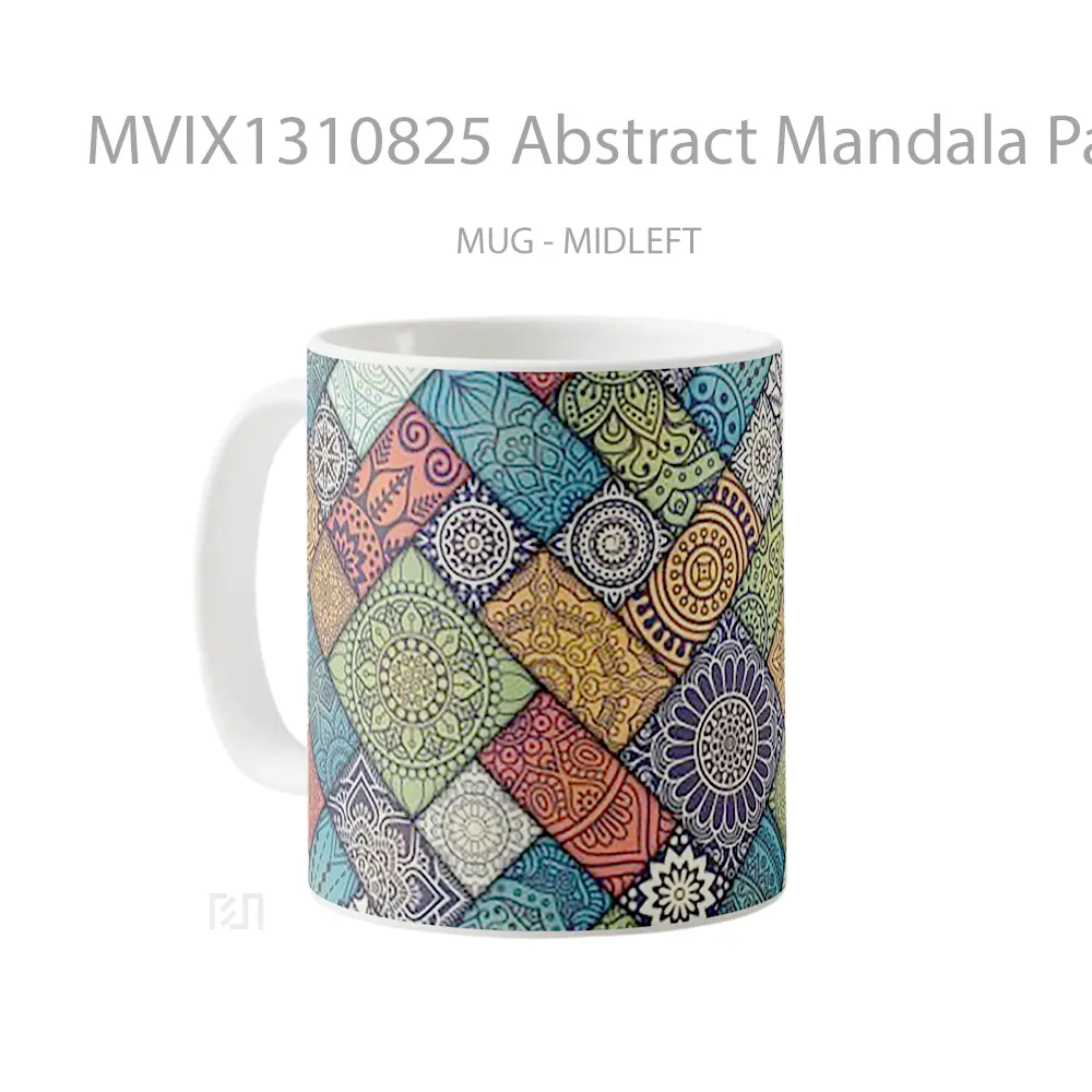 Mug Abstract Mandala Pattern Gelas Seni Modern - All-side / Desain