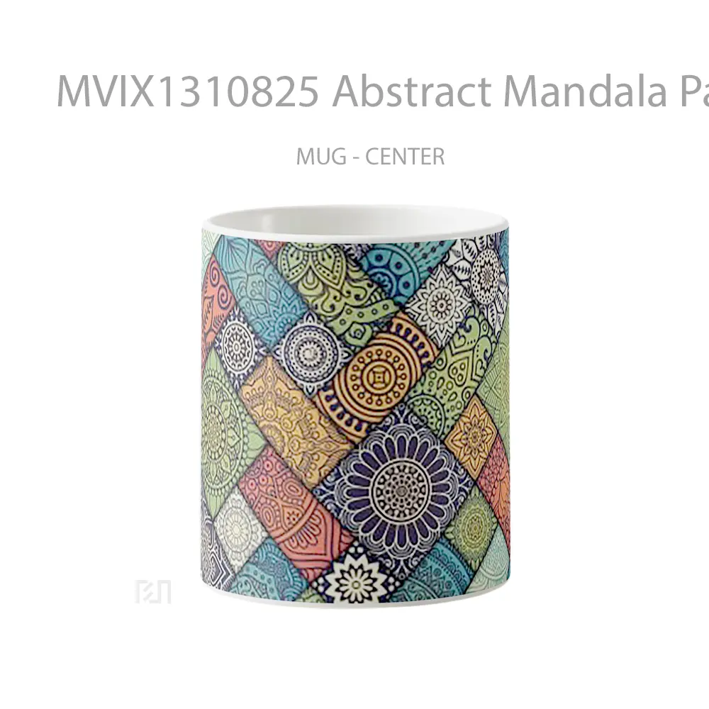 Mug Abstract Mandala Pattern Gelas Seni Modern