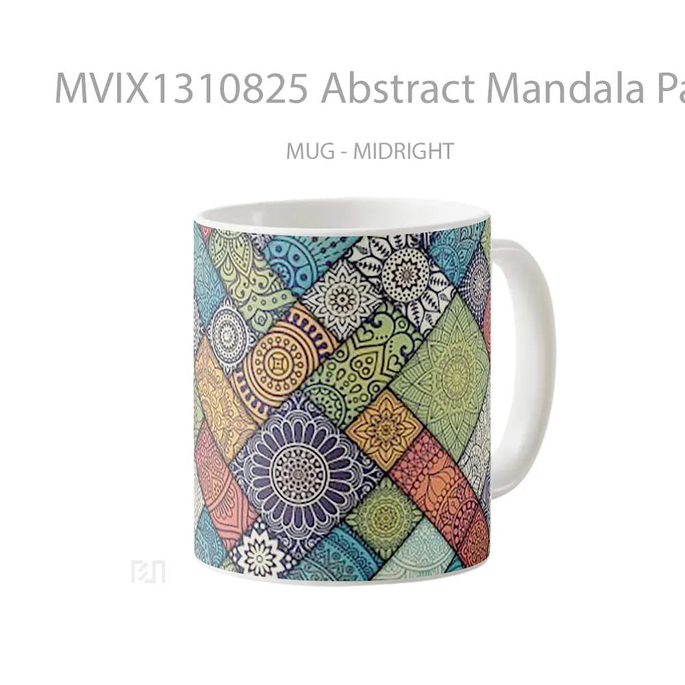 Mug Abstract Mandala Pattern Gelas Seni Modern - All-side / Desain