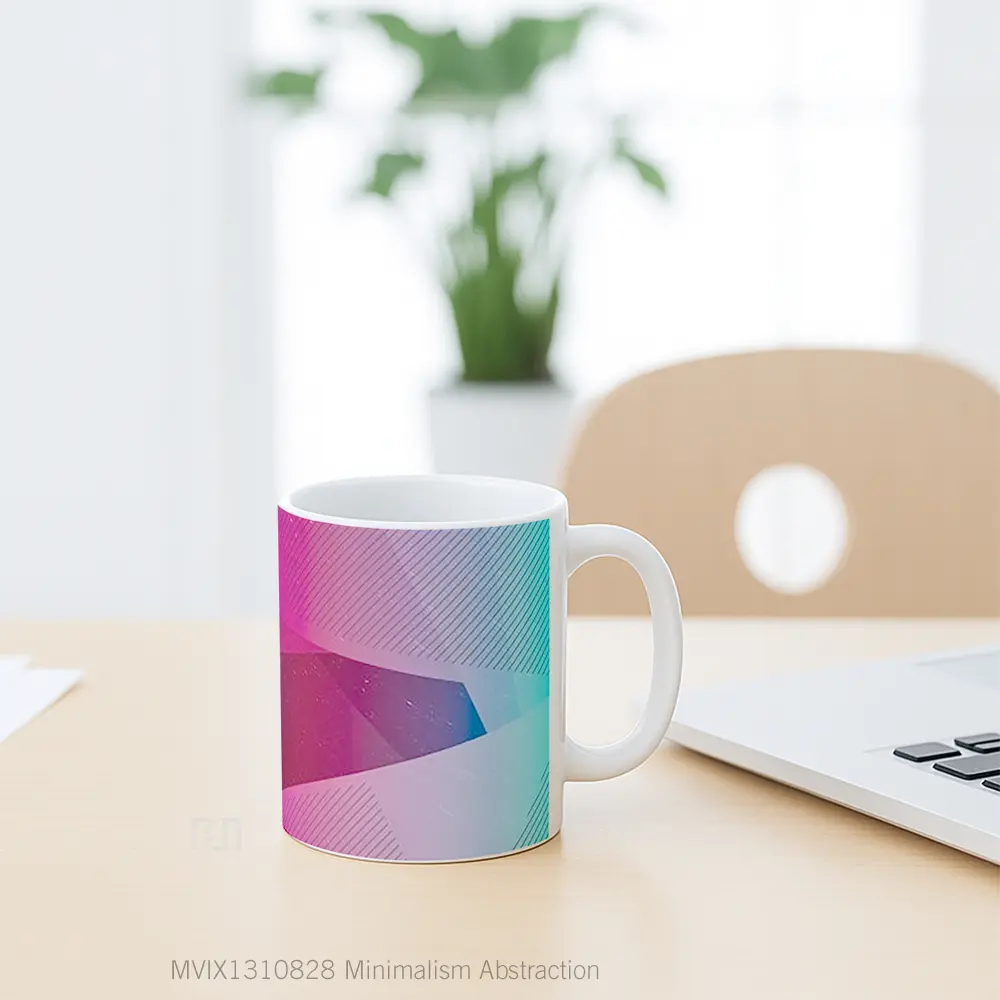 Mug Minimalism Abstraction Gelas Keramik Unik - All-side / Desain