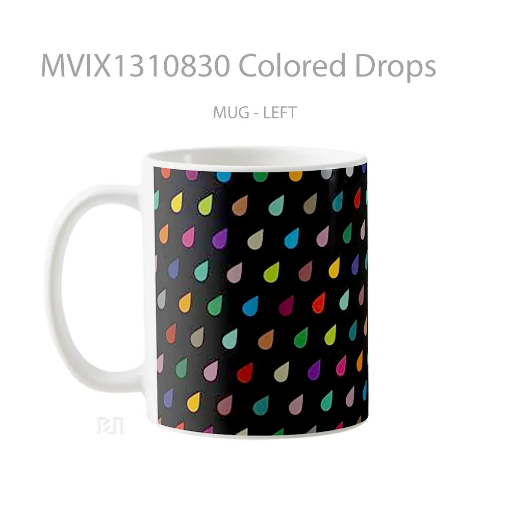 Mug Colored Drops Gelas Keramik Unik - All-side / Desain