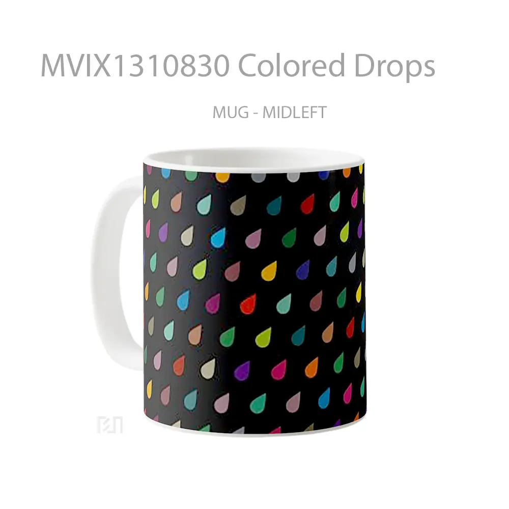Mug Colored Drops Gelas Keramik Unik - All-side / Desain