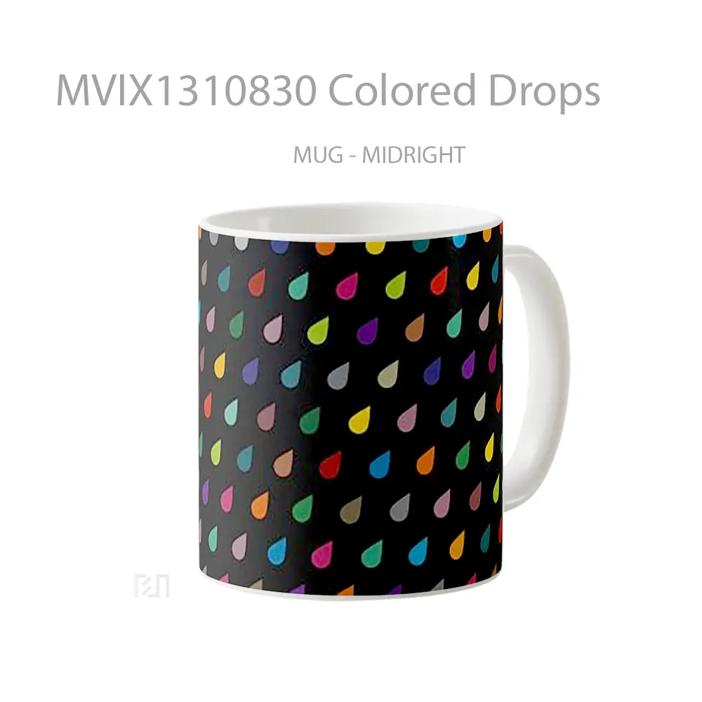 Mug Colored Drops Gelas Keramik Unik - All-side / Desain