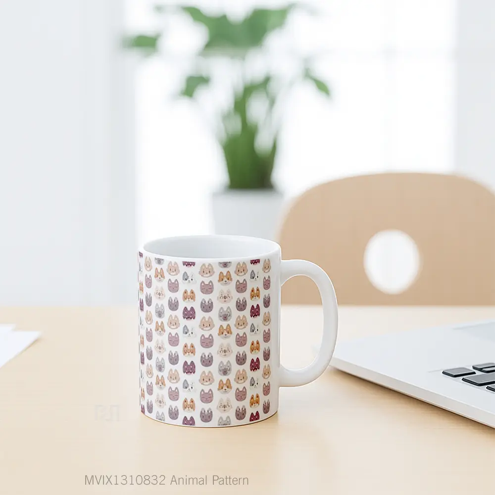 Mug Animal Pattern Gelas Hewan Lucu - All-side / Desain