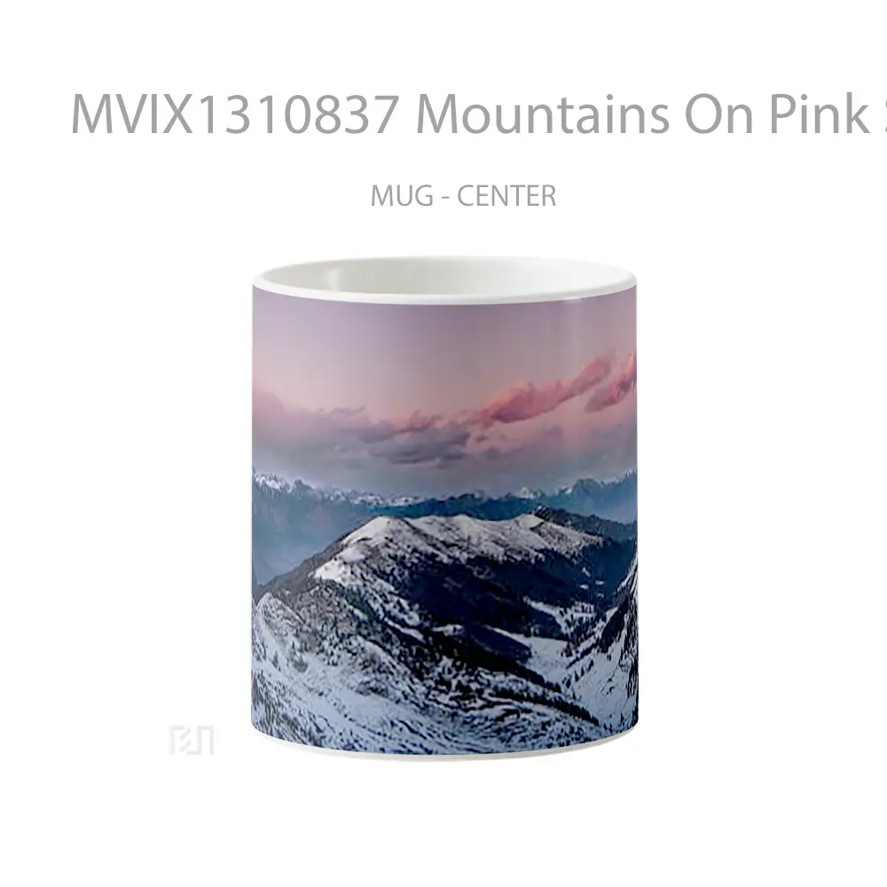 Mug Mountains On Pink Sunset Gelas Pemandangan Alam
