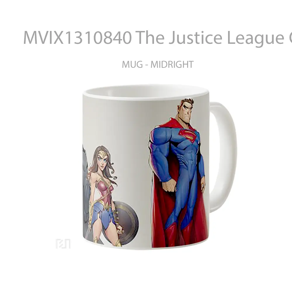 Mug The Justice League Cartoon Gelas Superhero - All-side / Desain