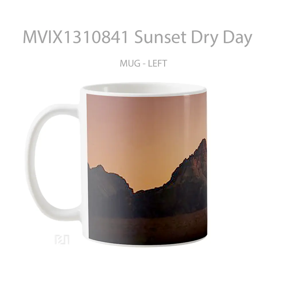 Mug Sunset Dry Day Gelas Pemandangan Alam - All-side / Desain