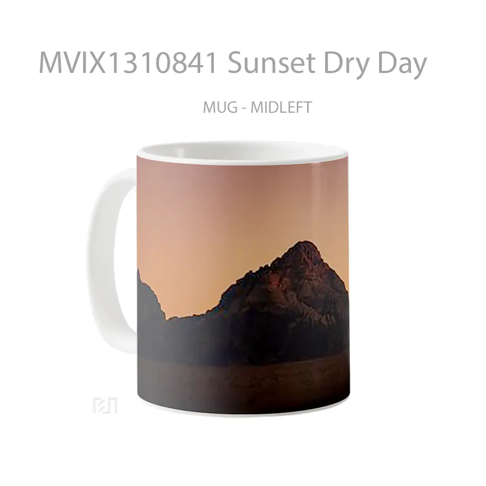 Mug Sunset Dry Day Gelas Pemandangan Alam - All-side / Desain