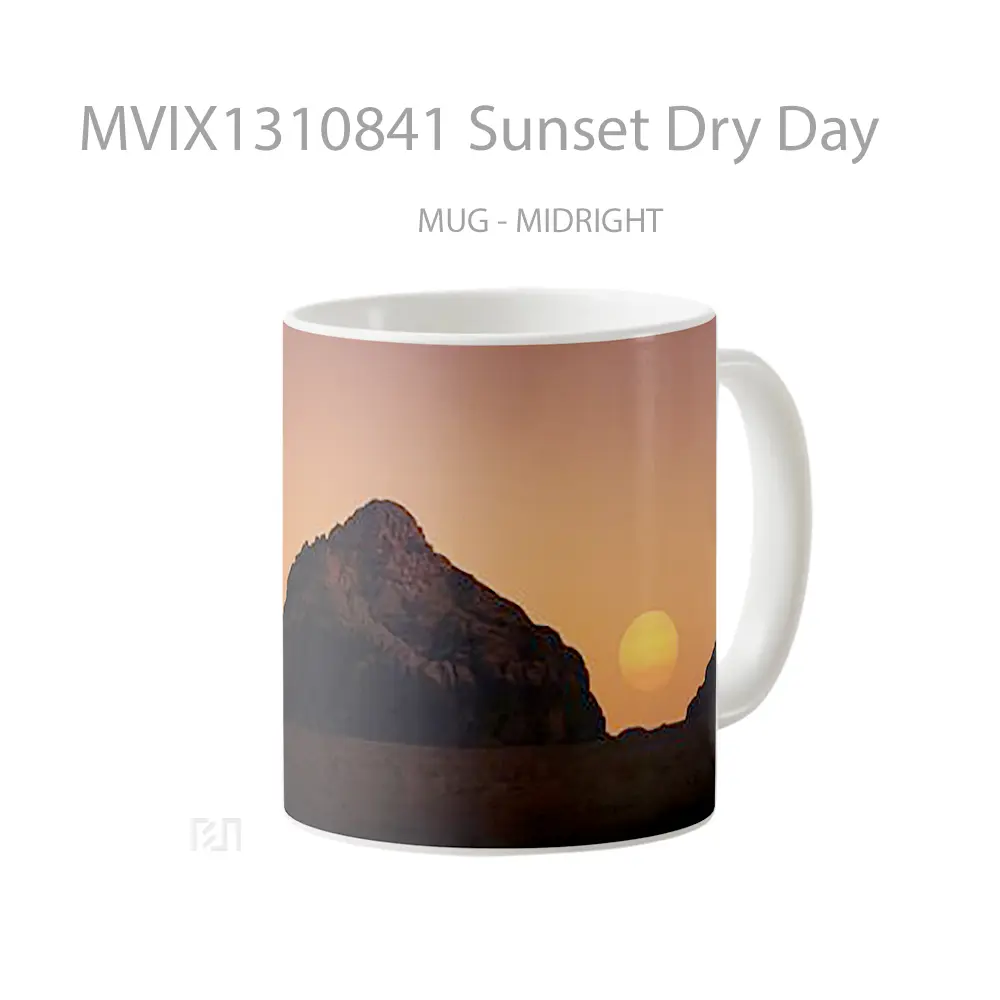 Mug Sunset Dry Day Gelas Pemandangan Alam - All-side / Desain
